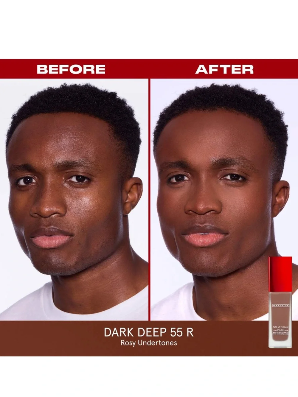 NIB. Liquid Foundation, full coverage by O/S. Dark Deep 55 R shade.